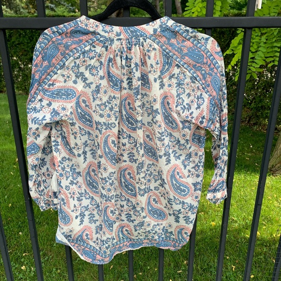 Madewell Paisley Floral Printed Tassel Blouse - Picture 9 of 11